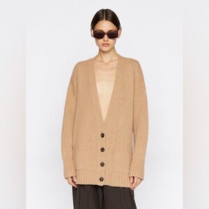 Frame Denim Long Luxe Cardi Light Camel Small - Great Condition